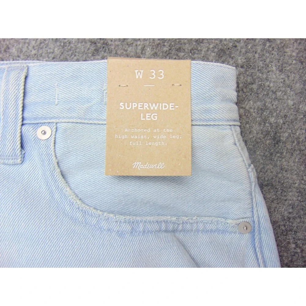 Madewell Superwide-Leg Jeans Mens 33 Light Blue Baggy Skate Streetwear‎ NK807